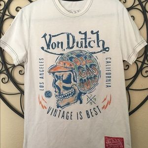 Von Dutch Men's Vintage Skull Snow Crew Neck